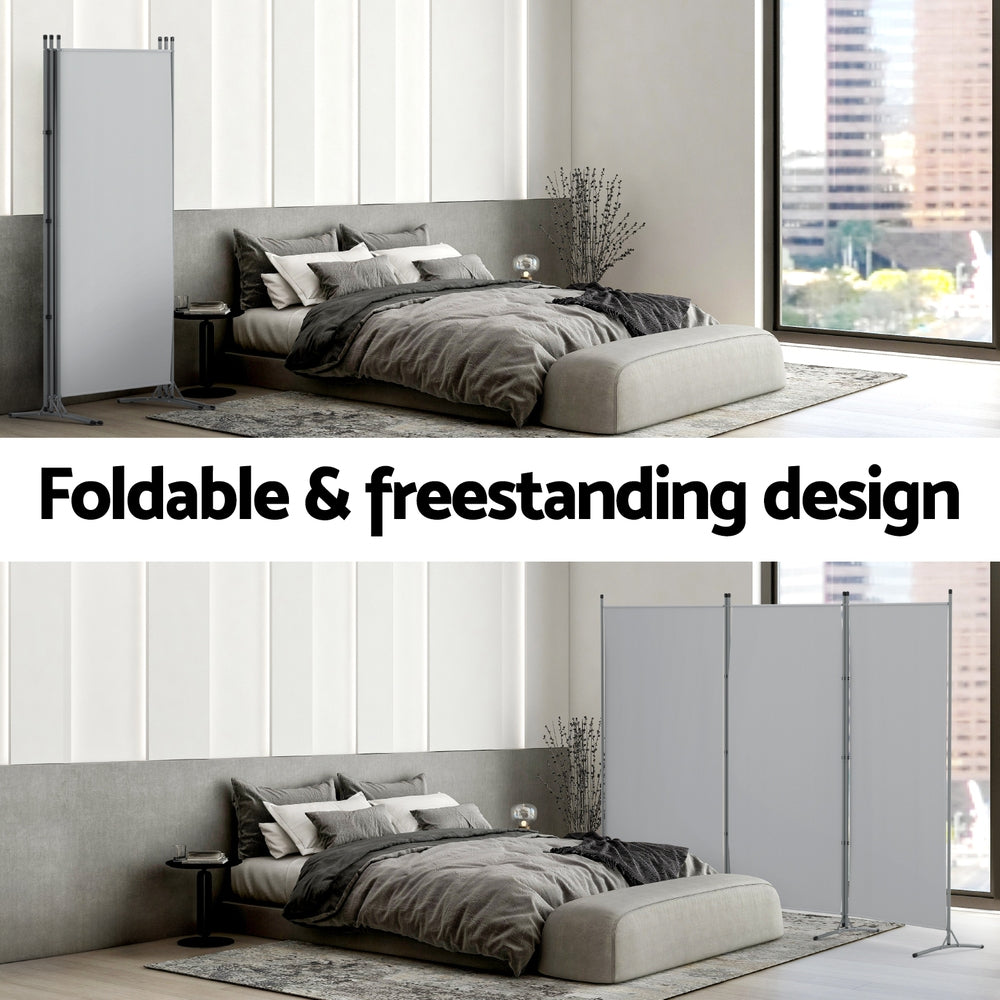 Artiss 3-Panel Folding Room Divider 260 × 180cm – Grey