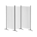 3-Panel Room Divider – 260x180cm, Fabric White | Artiss