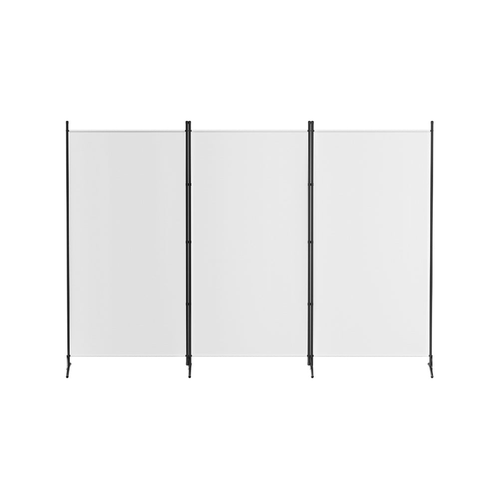 3-Panel Room Divider – 260x180cm, Fabric White | Artiss