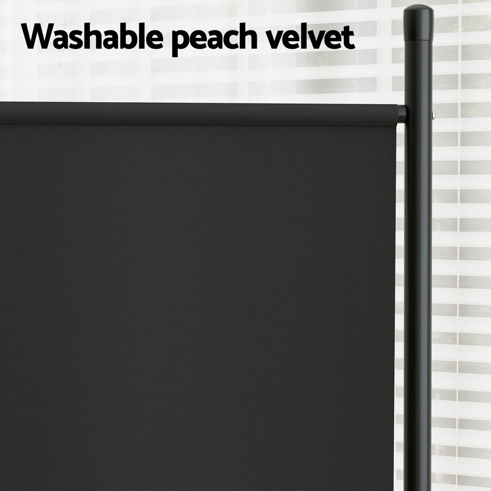 4-Panel Room Divider – 345x180cm, Fabric Black | Artiss