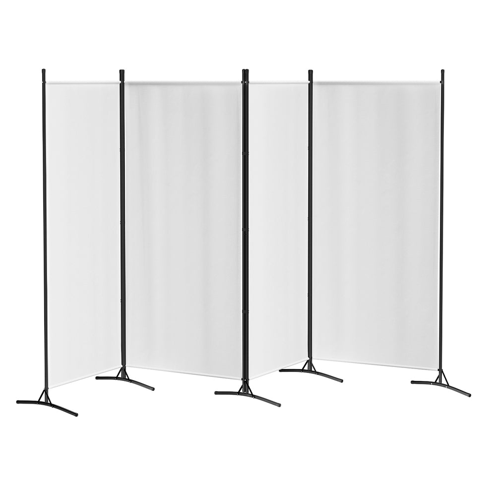 4-Panel Room Divider – 345x180cm, Fabric White | Artiss