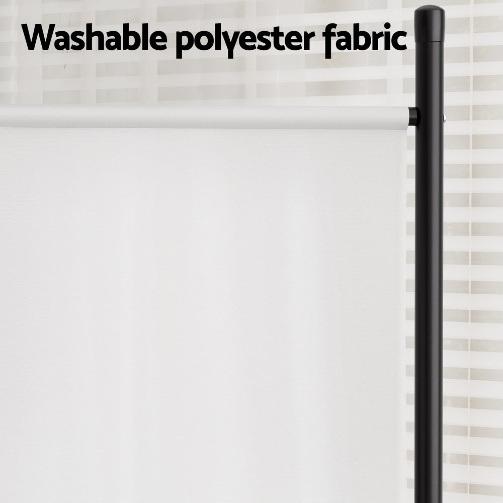 4-Panel Room Divider – 345x180cm, Fabric White | Artiss