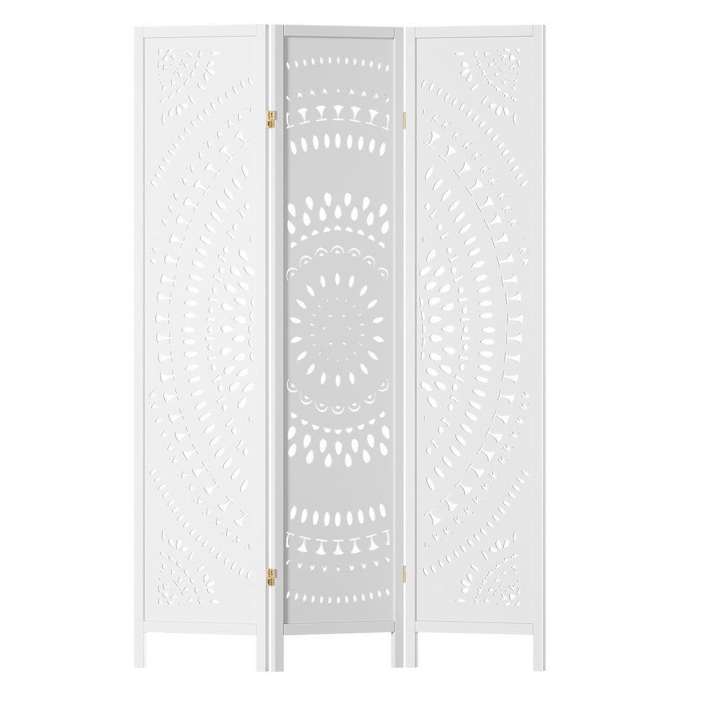 3-Panel Room Divider – 132x170cm, Circle White | Artiss