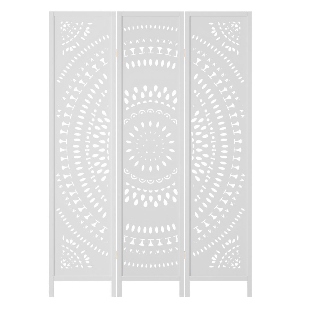 3-Panel Room Divider – 132x170cm, Circle White | Artiss