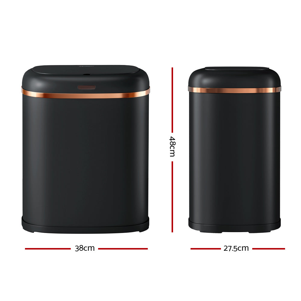 Devanti 38L Motion Sensor Bin – Black