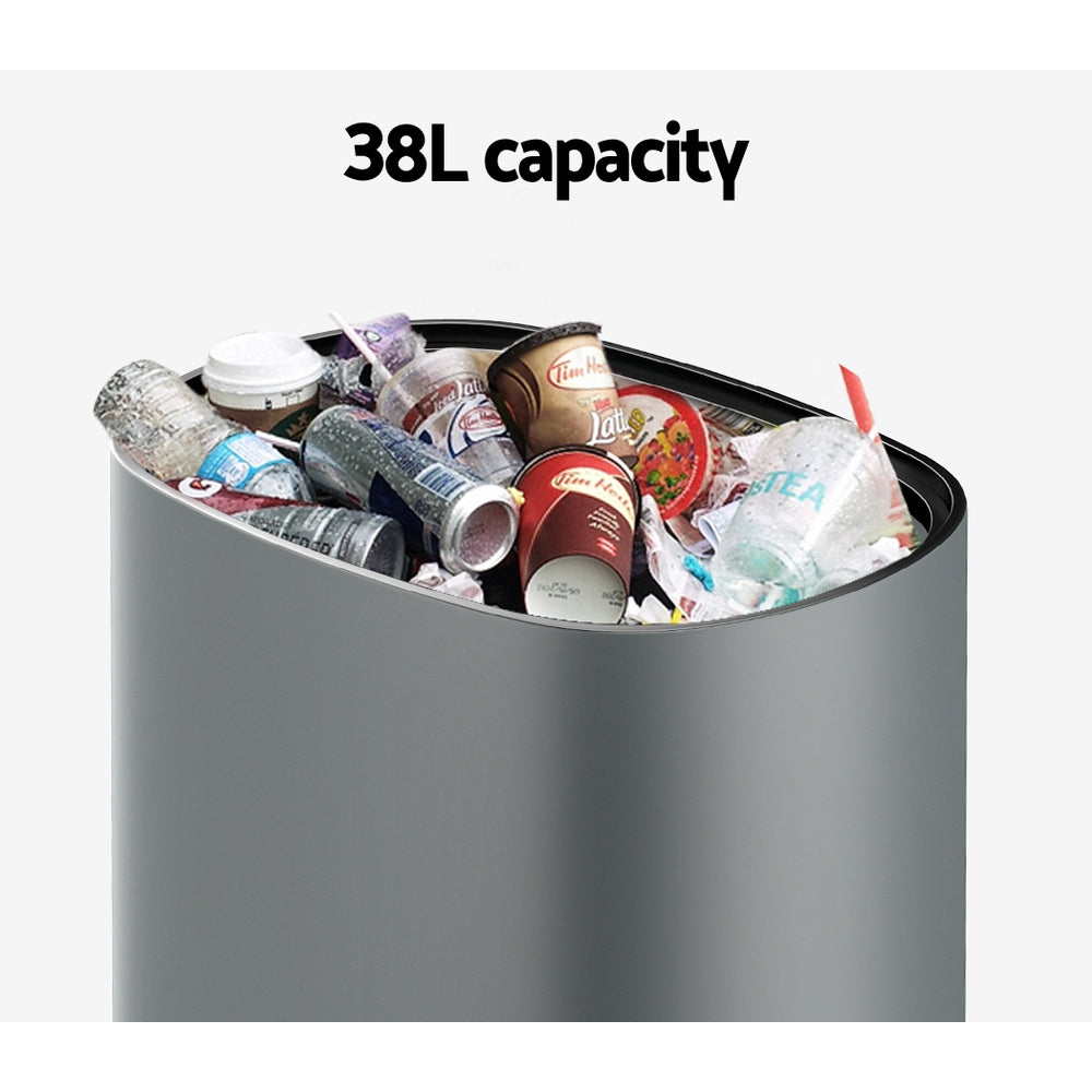 Devanti 38L Motion Sensor Bin – Grey