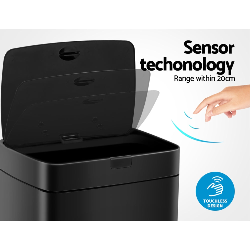 Devanti 45L Motion Sensor Bin – Black