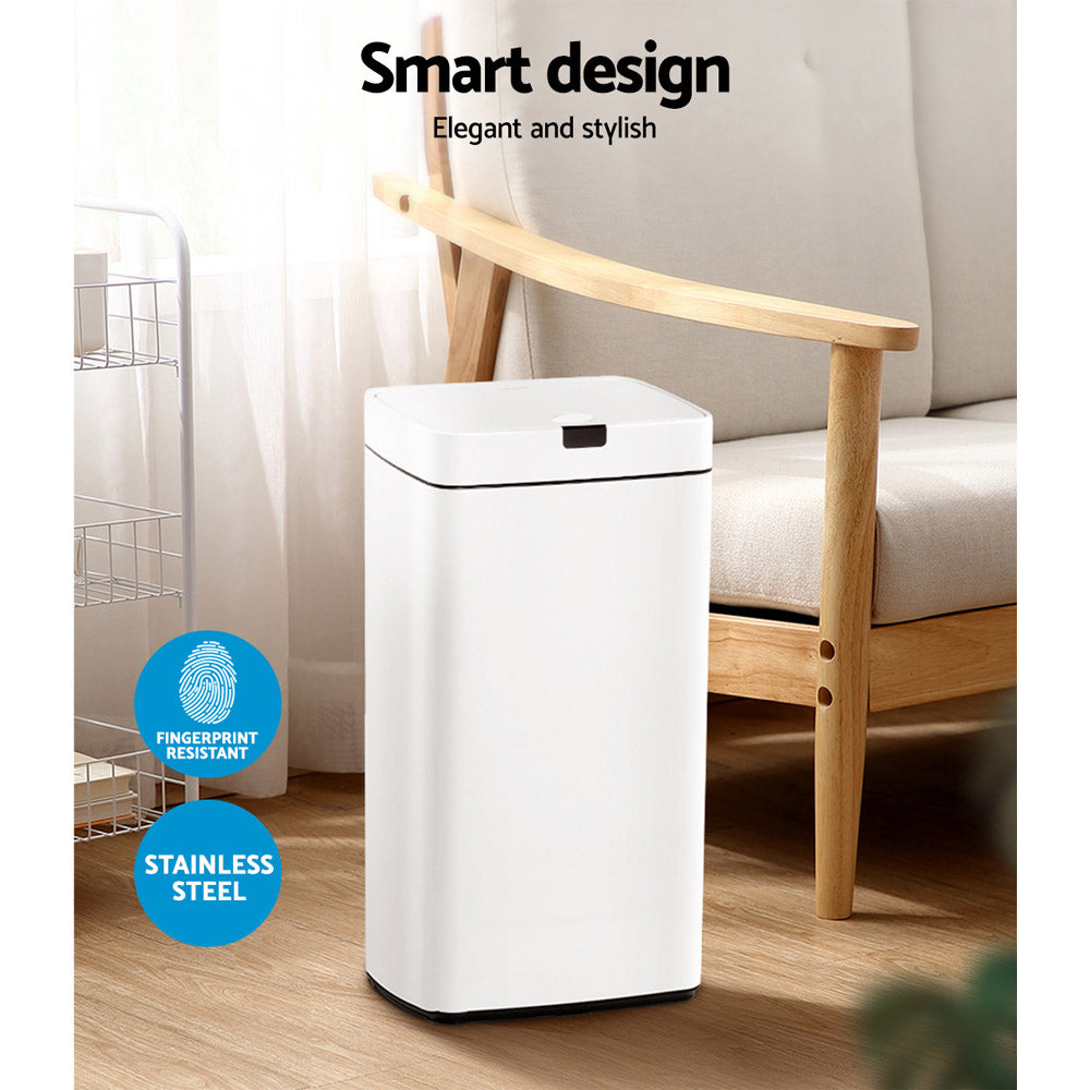 Devanti 45L Motion Sensor Bin – White