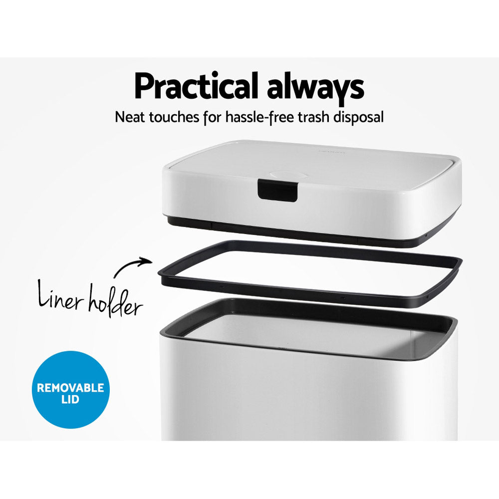 Devanti 45L Motion Sensor Bin – White