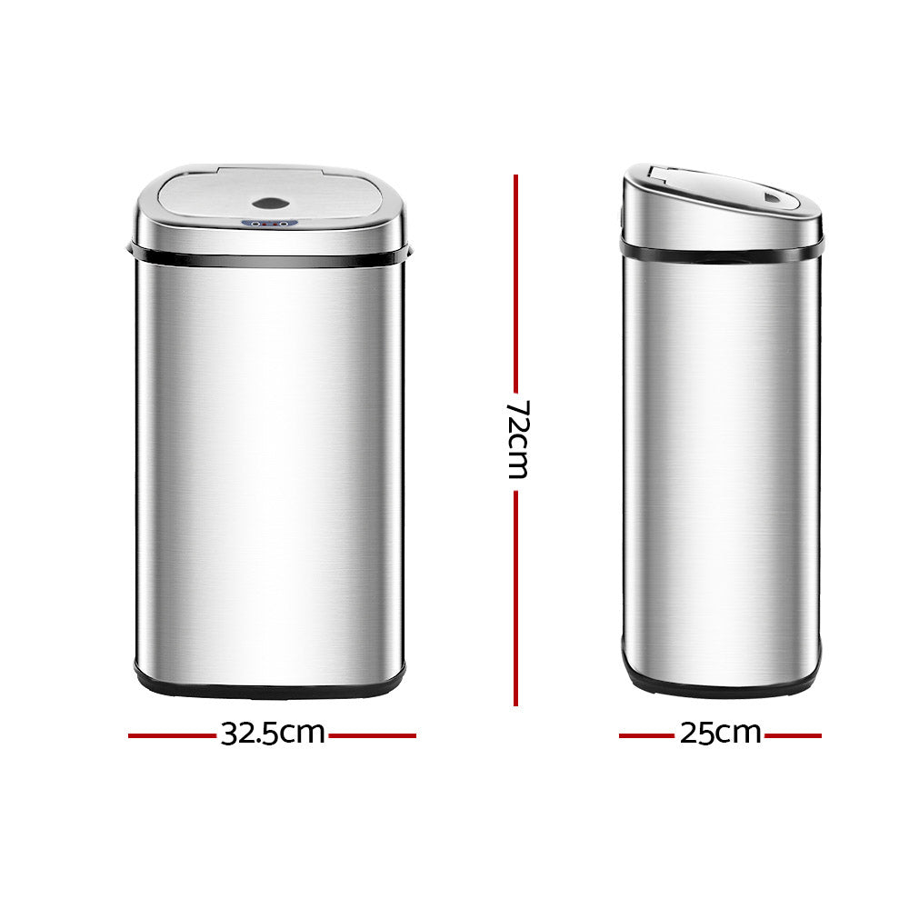 Devanti 50L Motion Sensor Bin – Silver