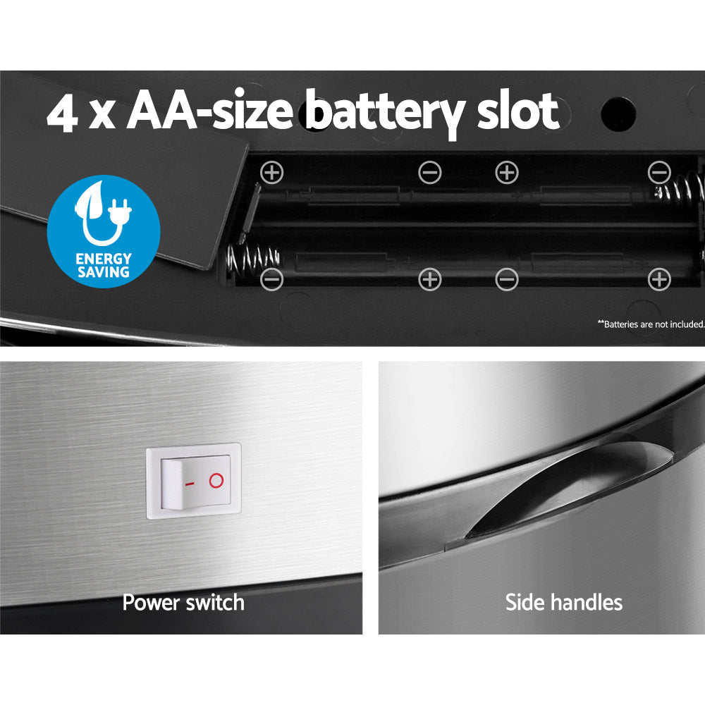 Devanti 50L Motion Sensor Bin – Silver