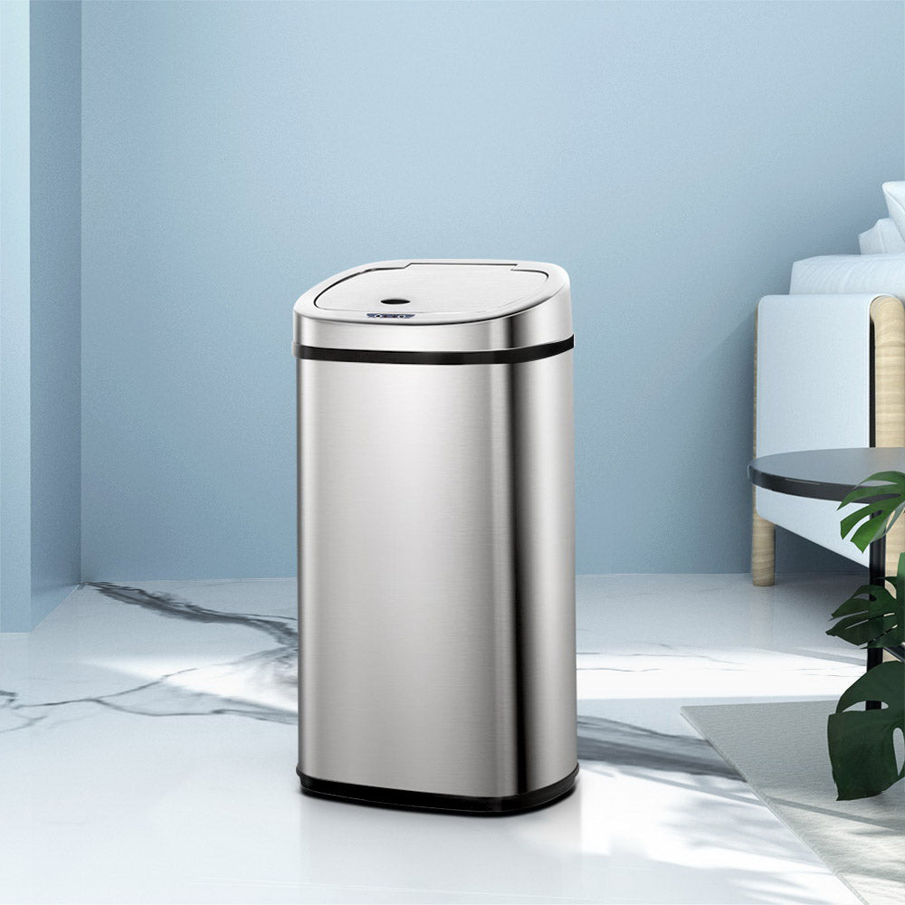 Devanti 50L Motion Sensor Bin – Silver