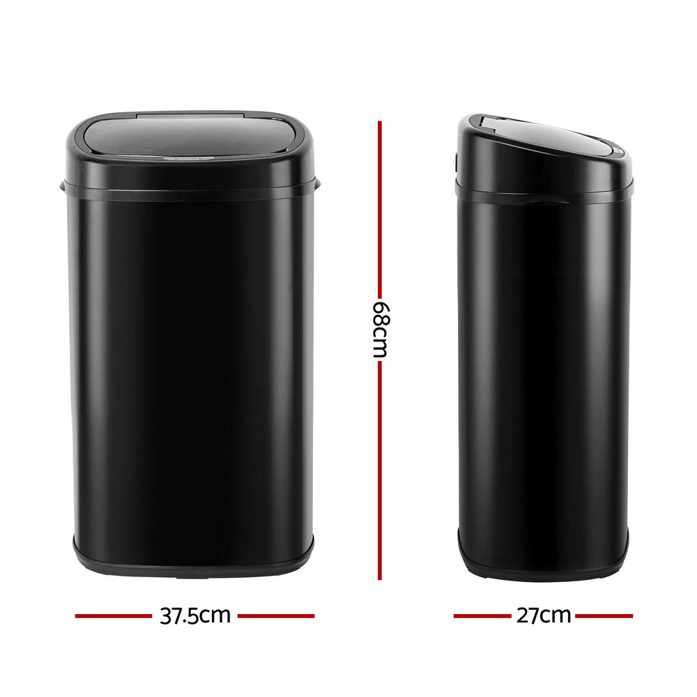 Devanti 58L Motion Sensor Bin – Black