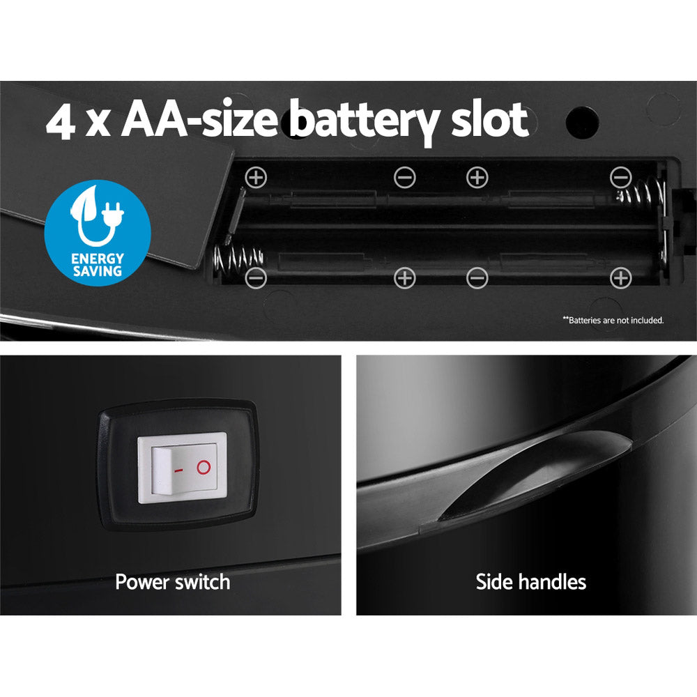 Devanti 58L Motion Sensor Bin – Black