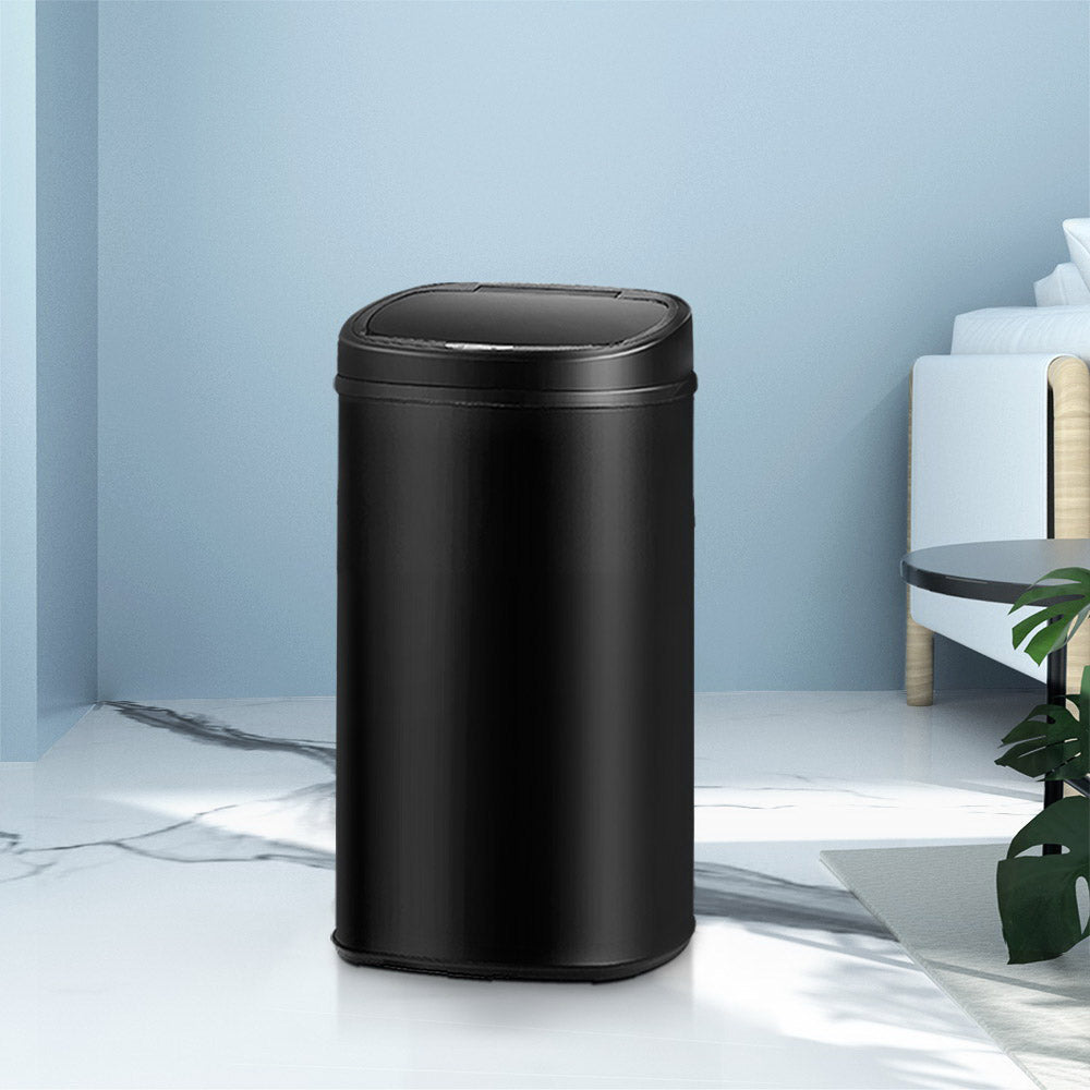 Devanti 58L Motion Sensor Bin – Black