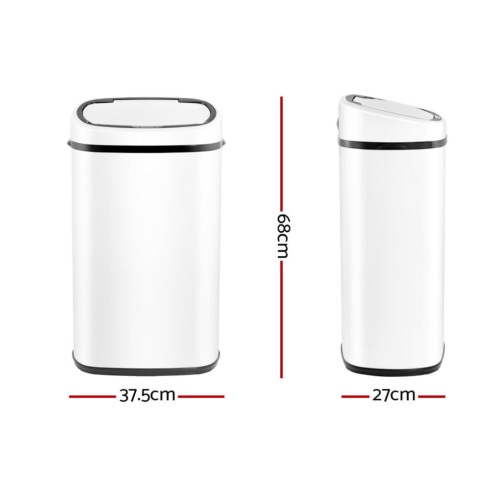 Devanti 58L Motion Sensor Bin – White