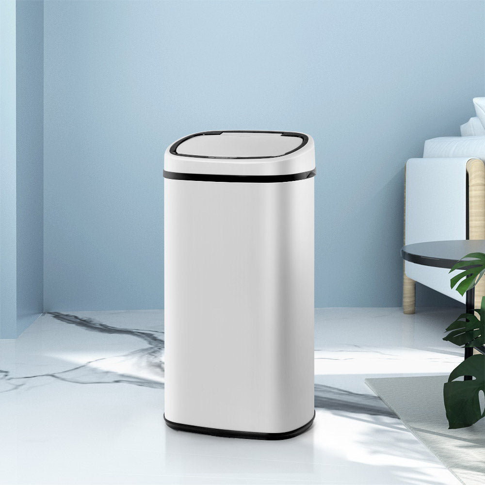 Devanti 58L Motion Sensor Bin – White