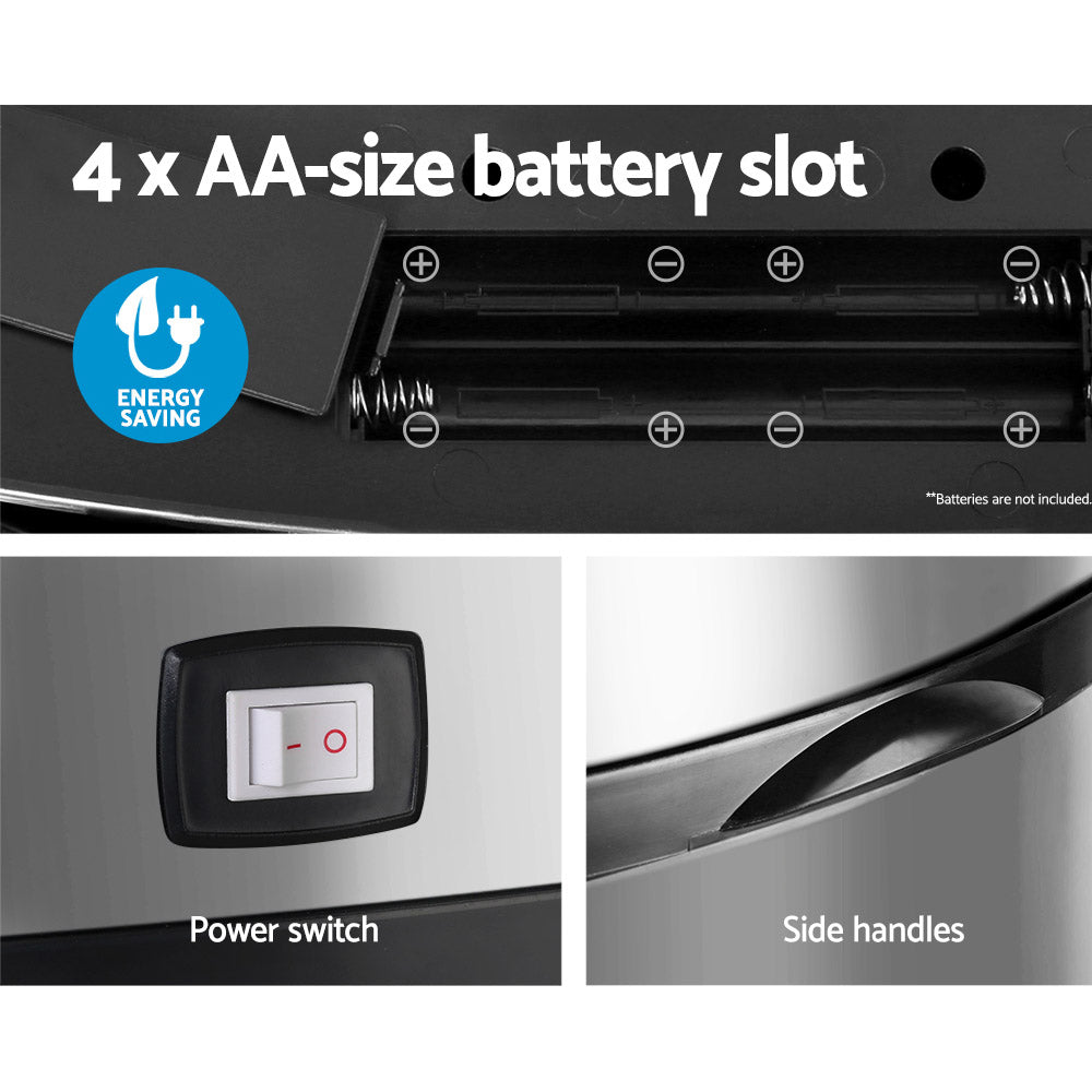 Devanti 68L Motion Sensor Bin – Silver