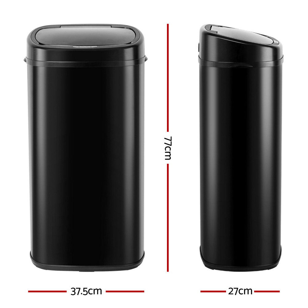Devanti 68L Motion Sensor Bin – Black