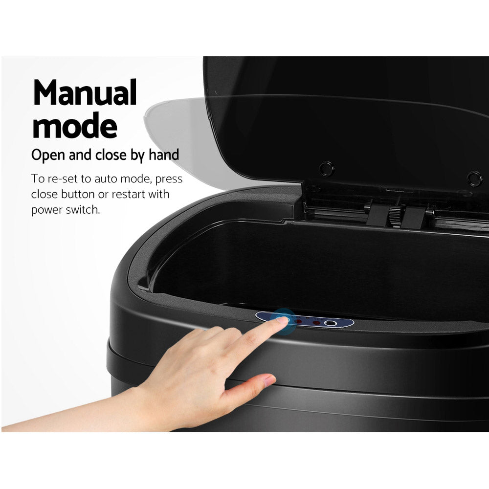 Devanti 68L Motion Sensor Bin – Black