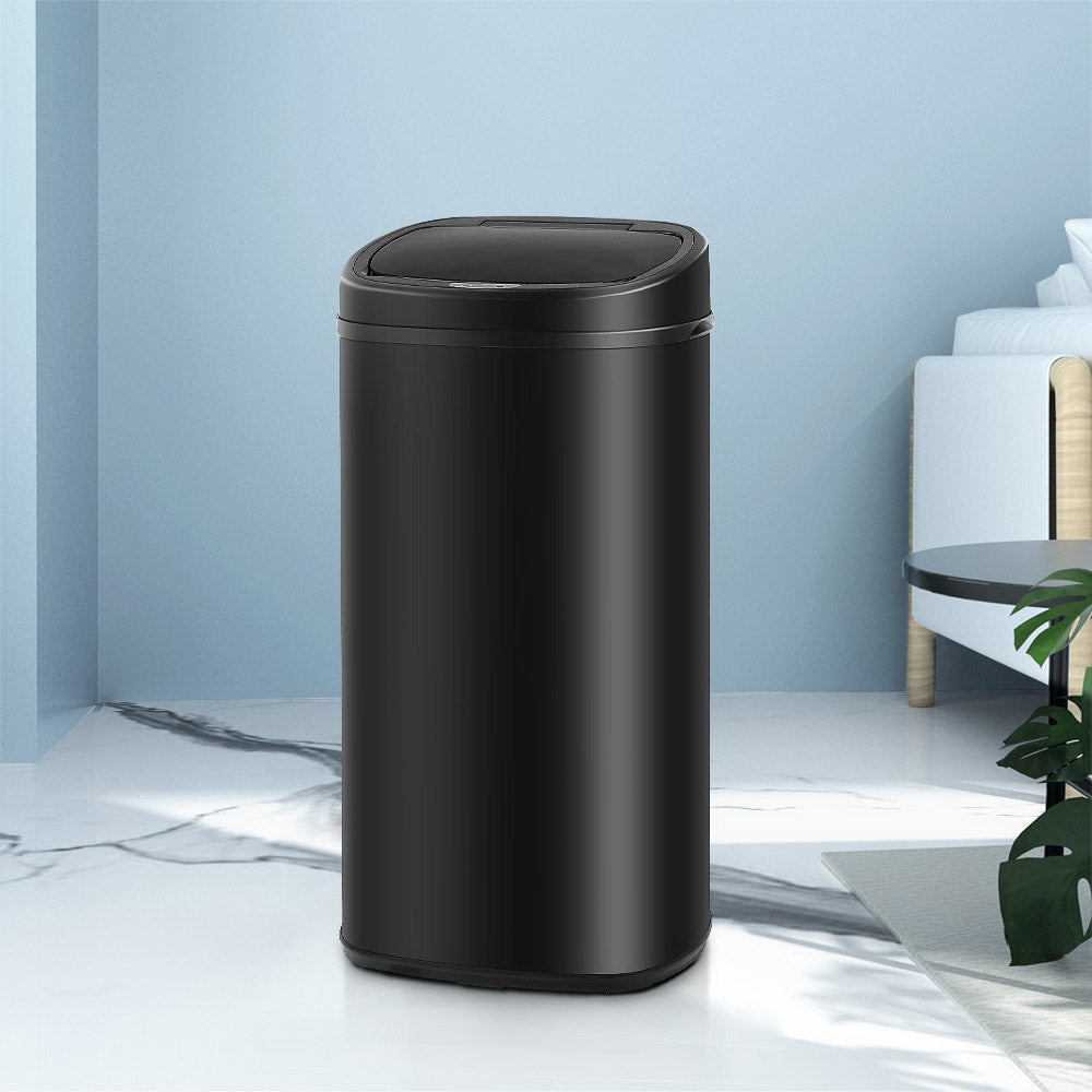 Devanti 68L Motion Sensor Bin – Black