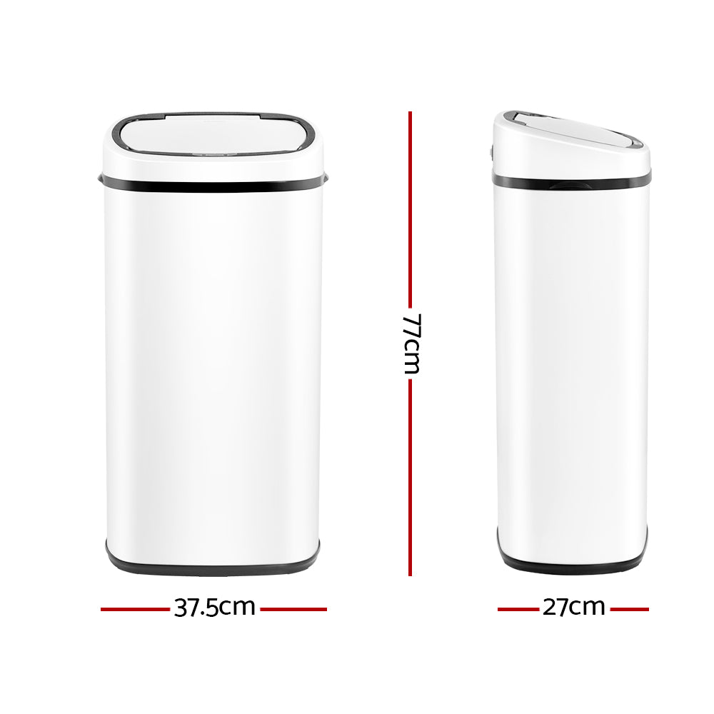 Devanti 68L Motion Sensor Bin – White