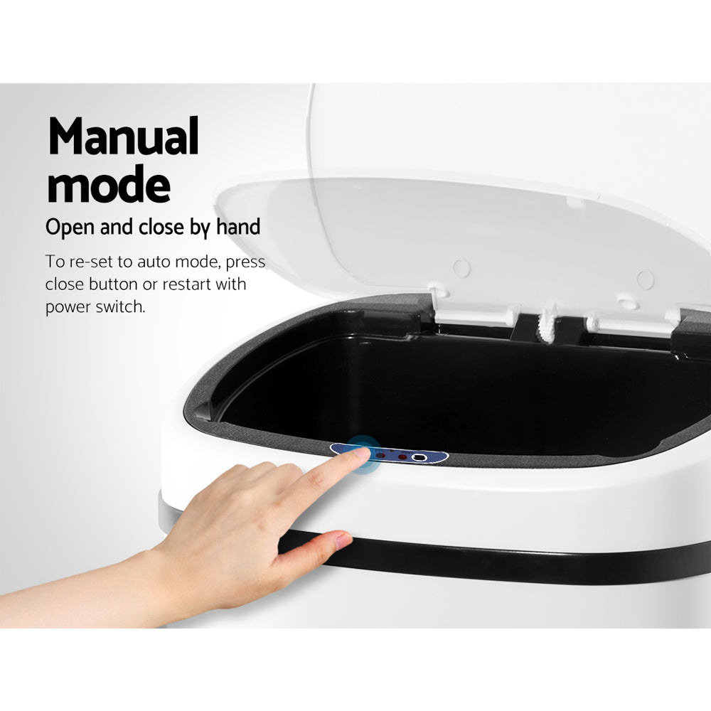 Devanti 68L Motion Sensor Bin – White