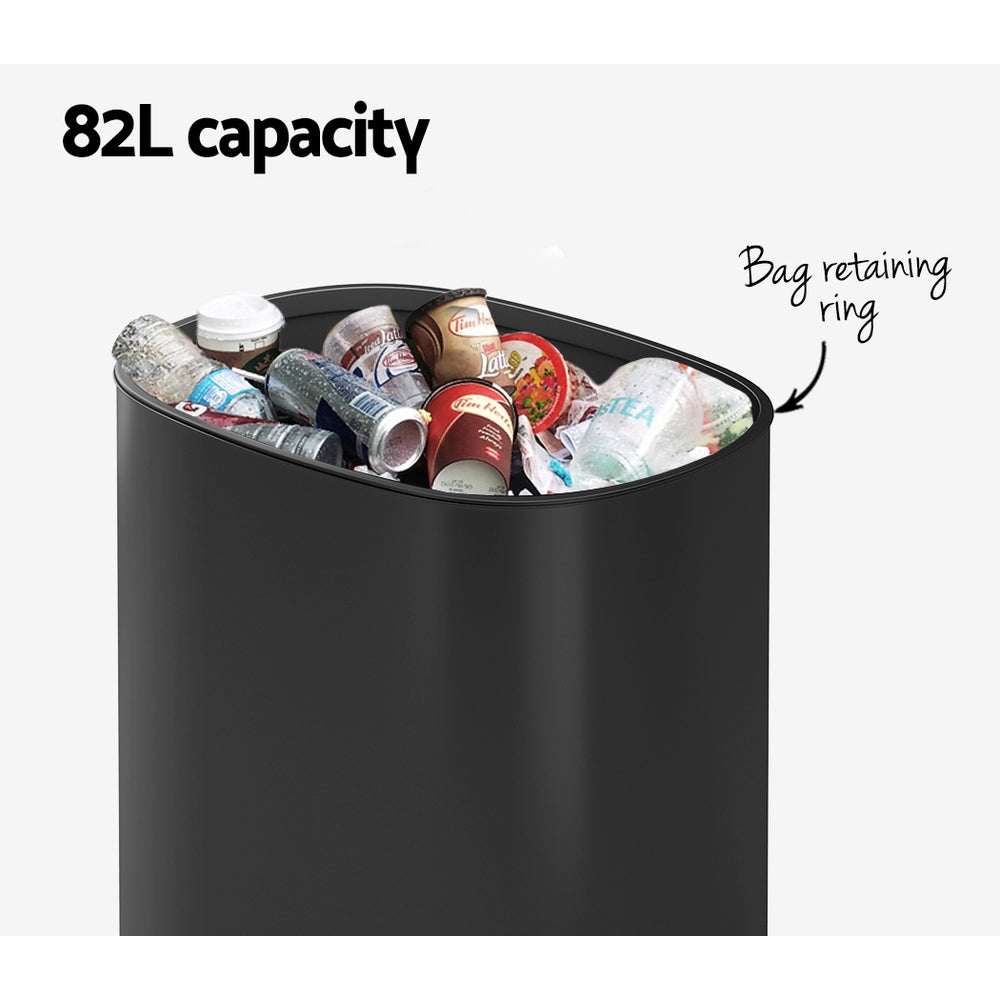 Devanti 82L Motion Sensor Bin – Black