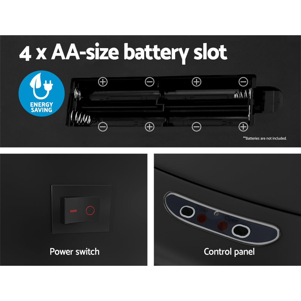 Devanti 82L Motion Sensor Bin – Black