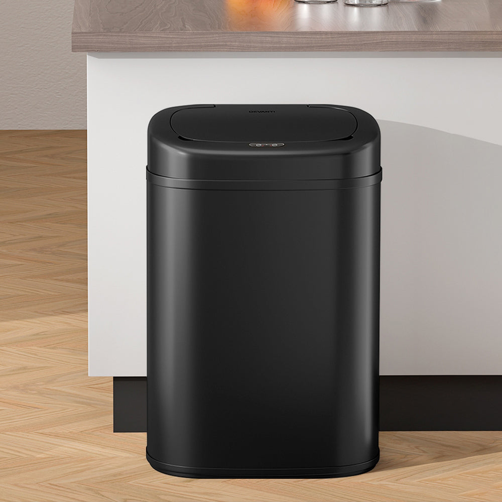 Devanti 82L Motion Sensor Bin – Black