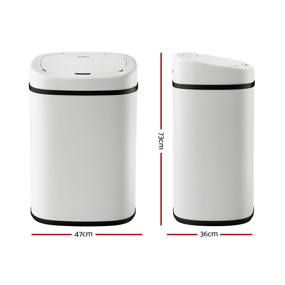 Devanti 82L Motion Sensor Bin – White