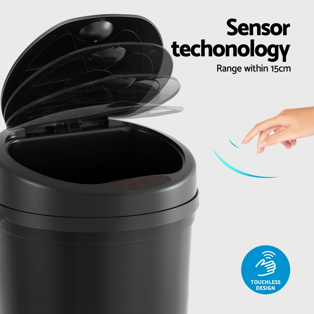 Devanti 9L Motion Sensor Bin – Black