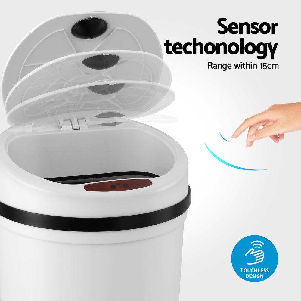 Devanti 9L Motion Sensor Bin – White