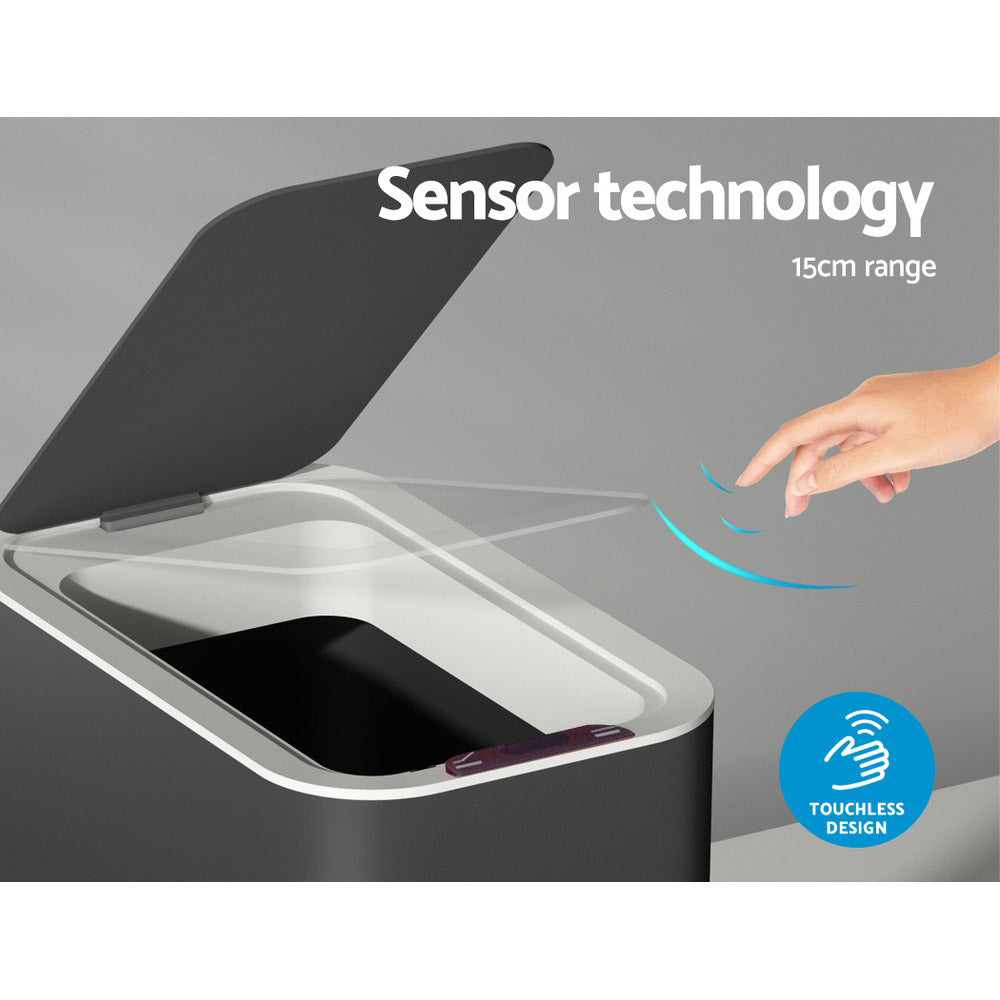 Devanti 9L Motion Sensor Bin – Ash Black