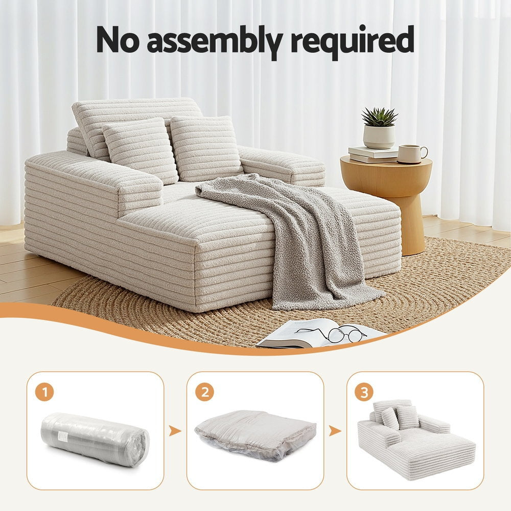 Artiss Sofa Bed Lounge Chair Recliner Couch Reading Chairs Sleeper Cloud Sofas Faux Fur Fabric
