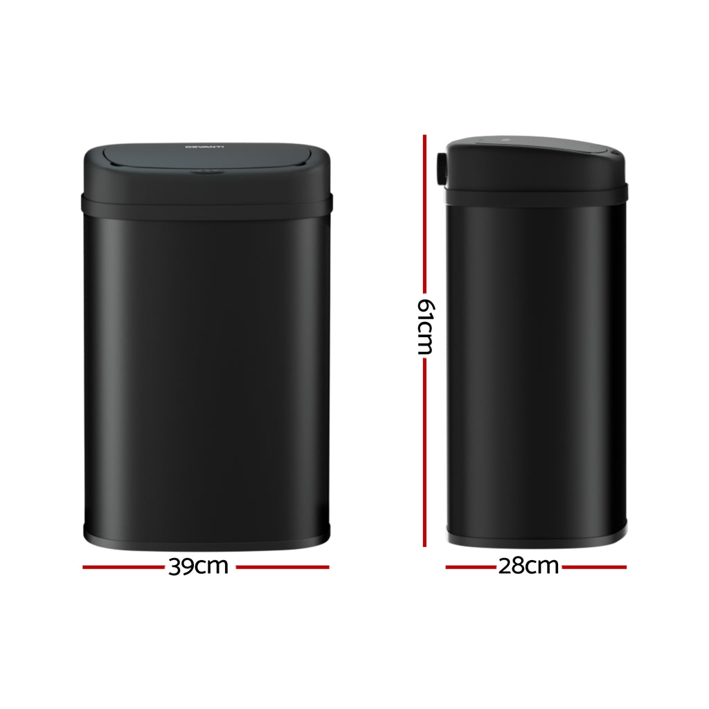 Devanti 50L Motion Sensor Bin – Black