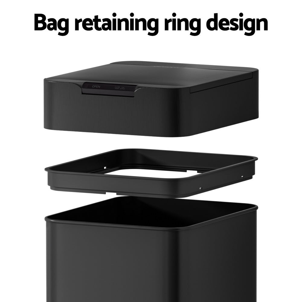 Devanti 50L Motion Sensor Bin – Black