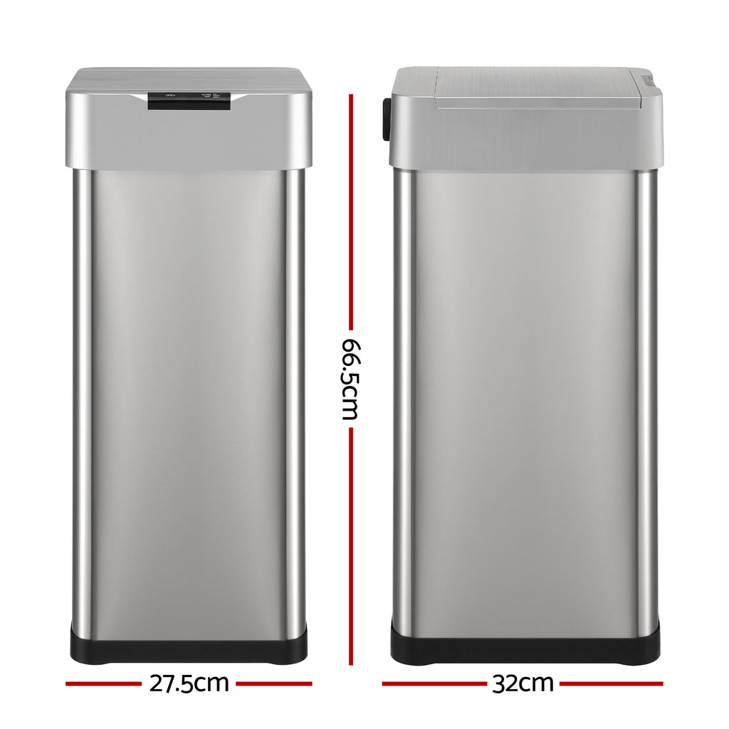 Devanti 50L Motion Sensor Bin – Silver