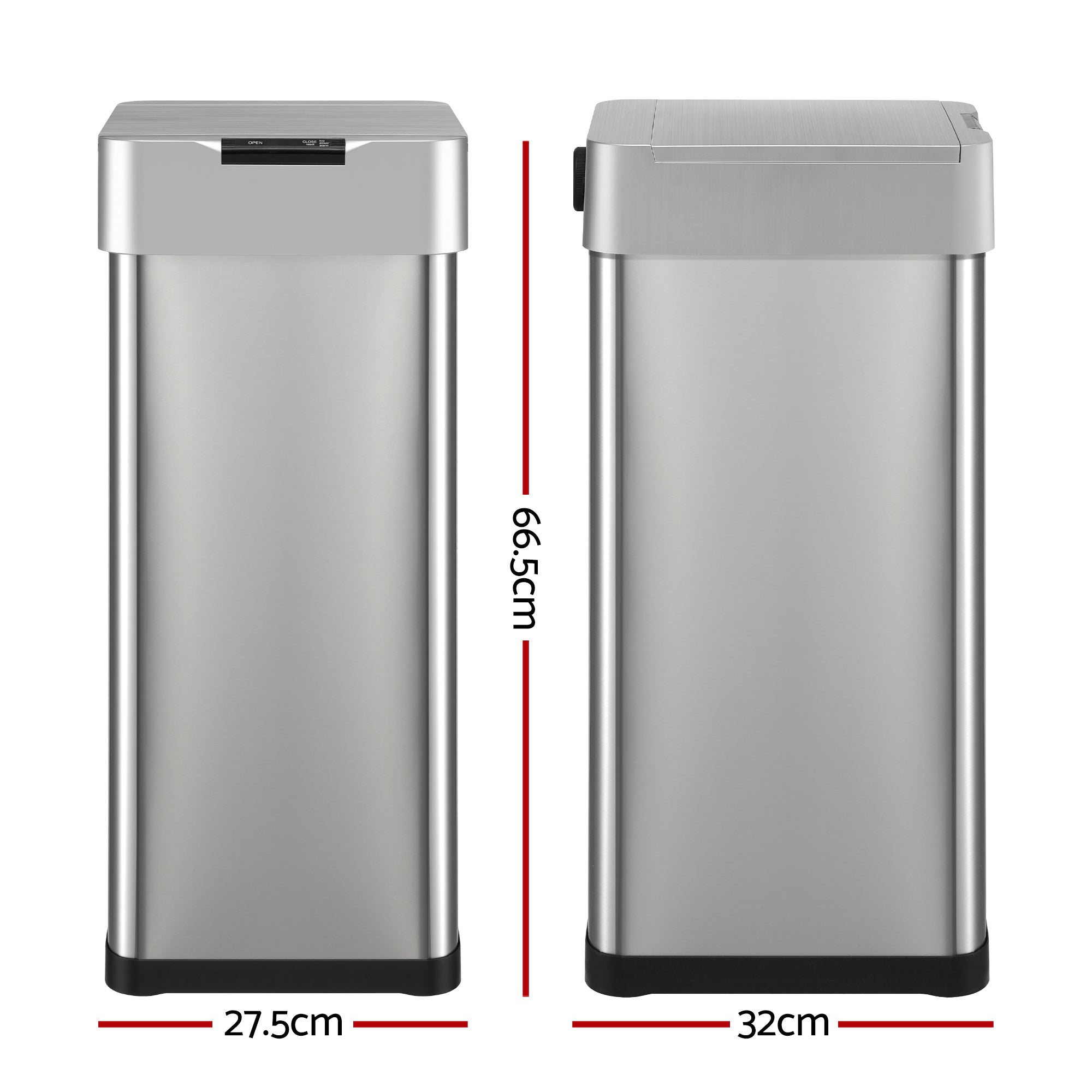 Devanti 50L Motion Sensor Bin – Silver