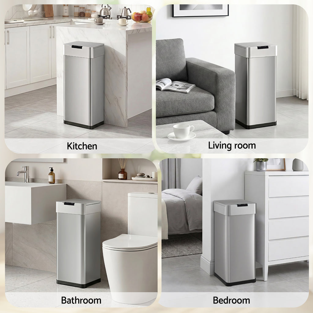 Devanti 50L Motion Sensor Bin – Silver