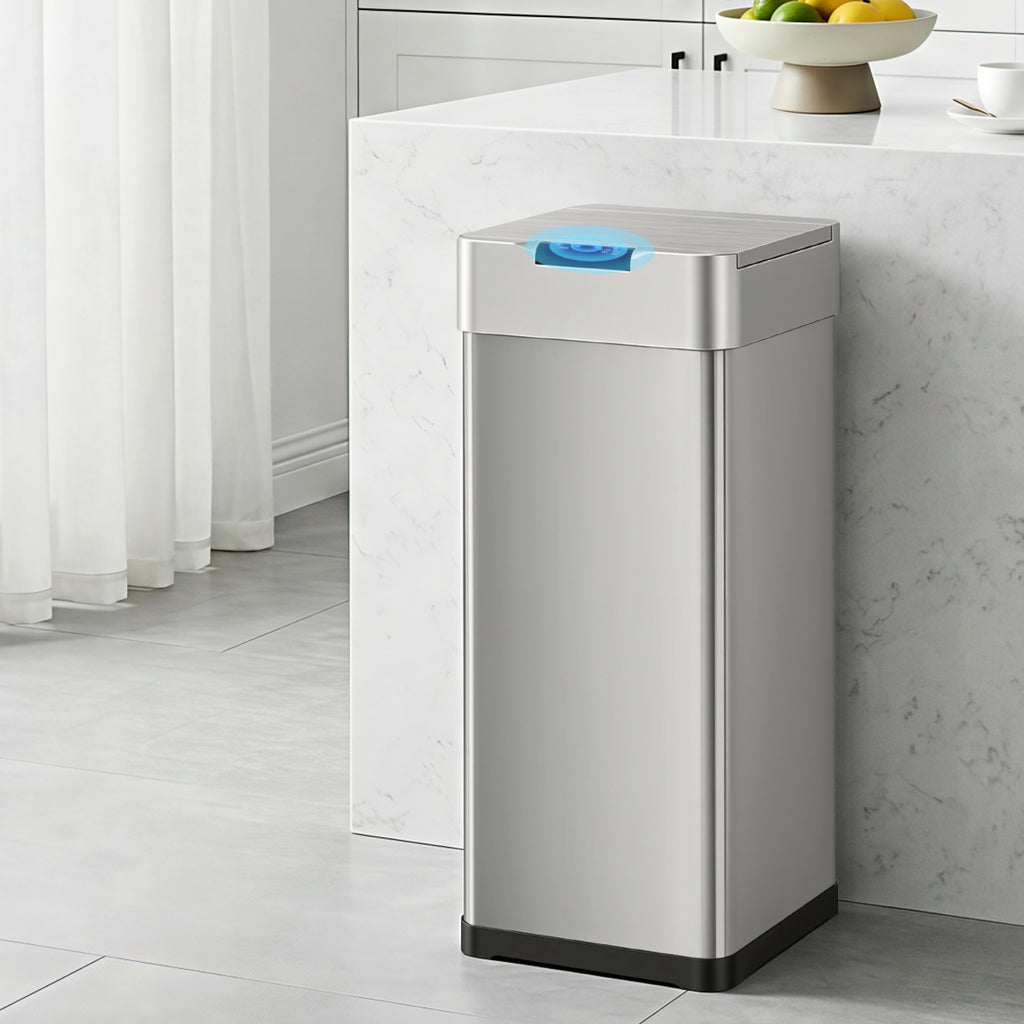 Devanti 50L Motion Sensor Bin – Silver