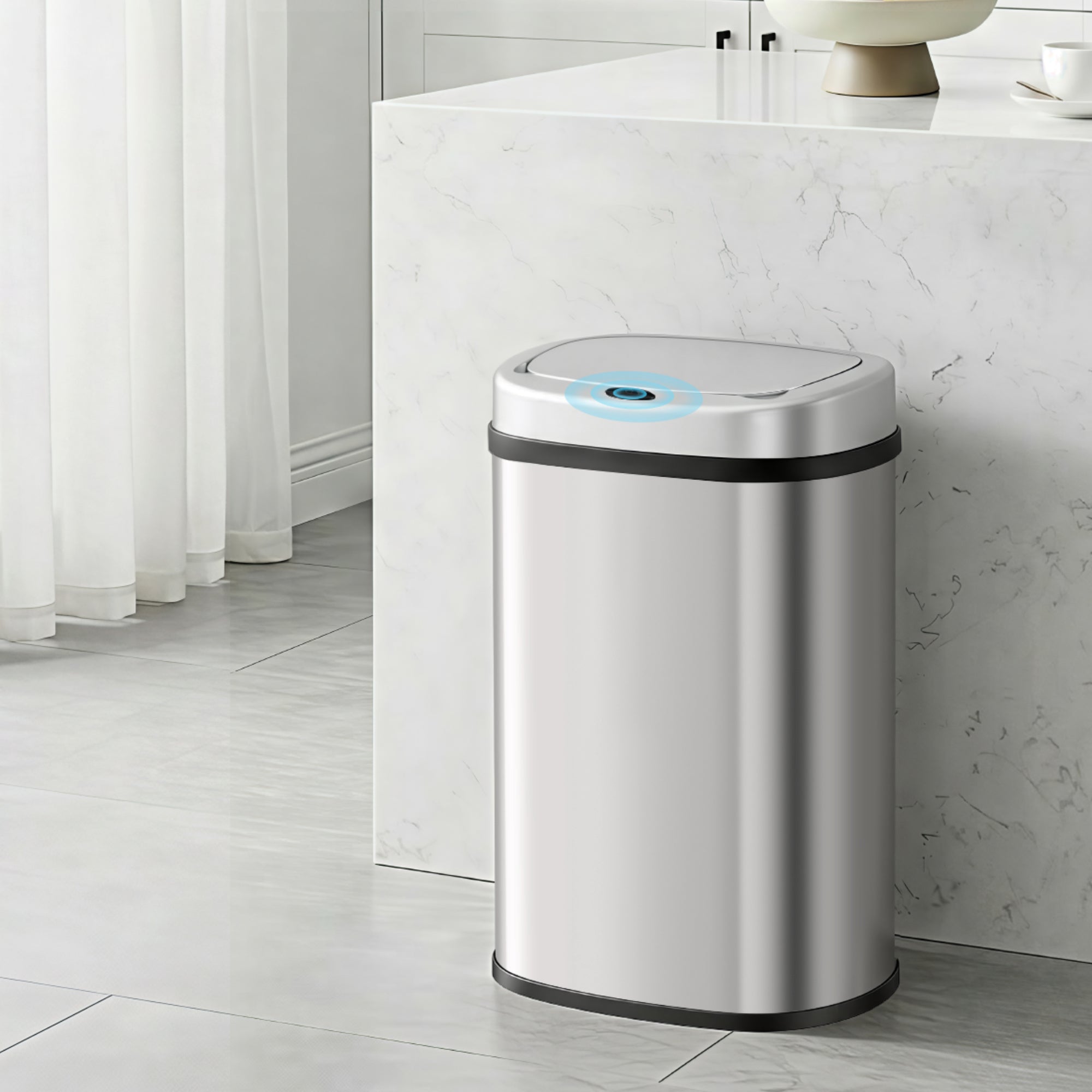 Devanti 50L Motion Sensor Bin – Silver