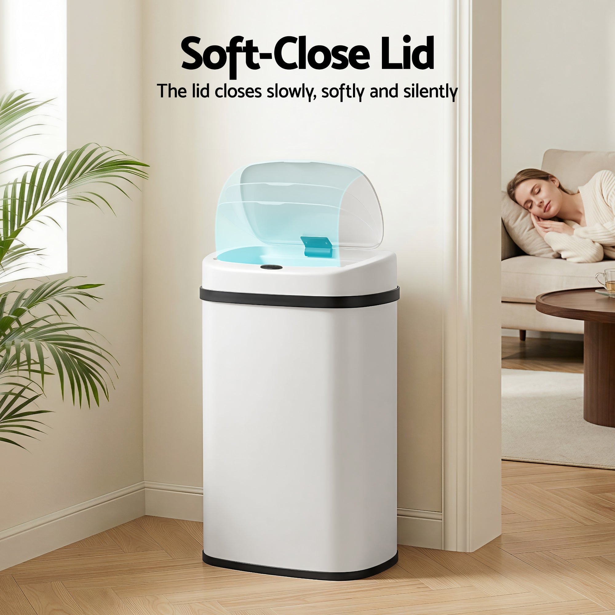 Devanti 50L Motion Sensor Bin – White