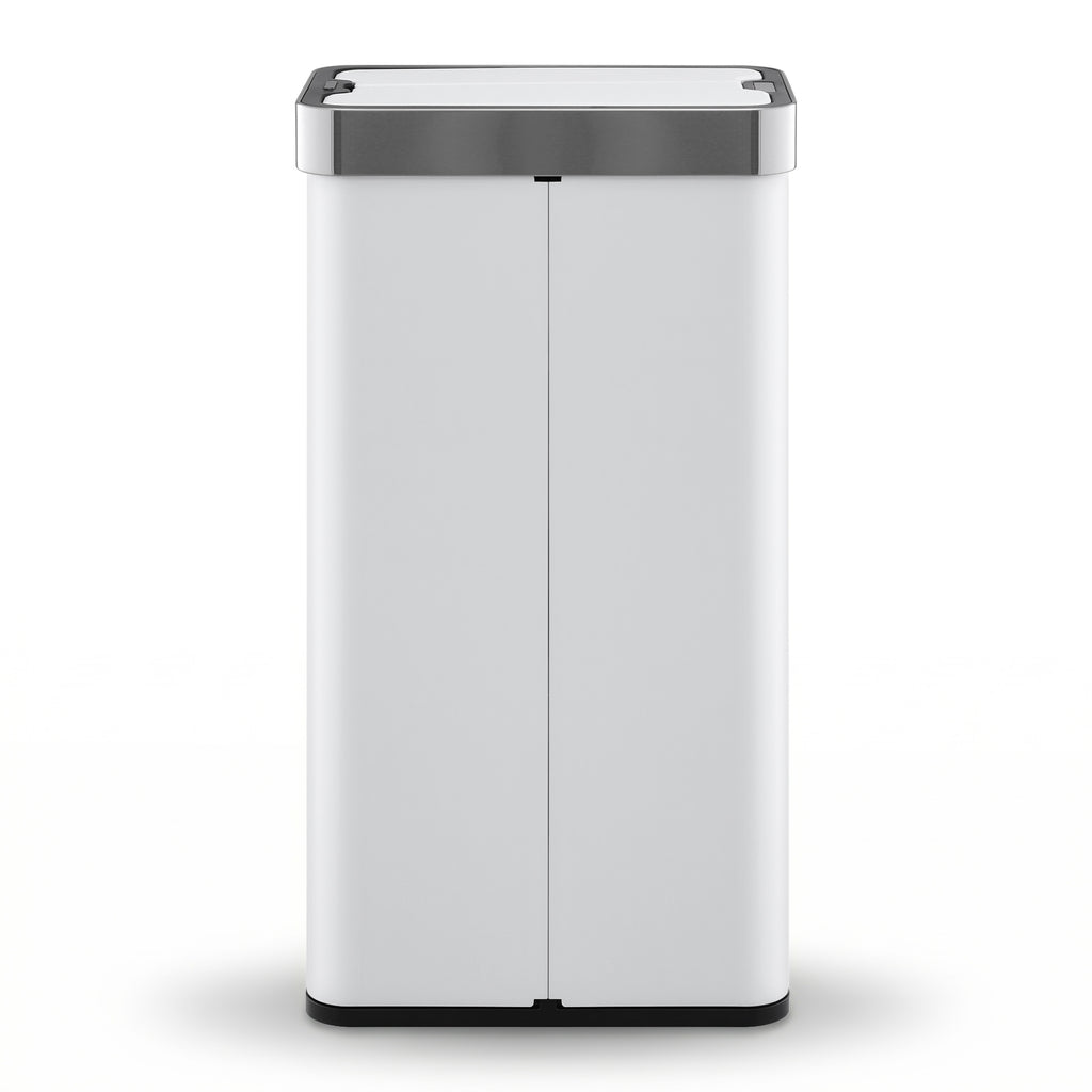 Devanti 70L Slim Dual-Wing Sensor Bin – White