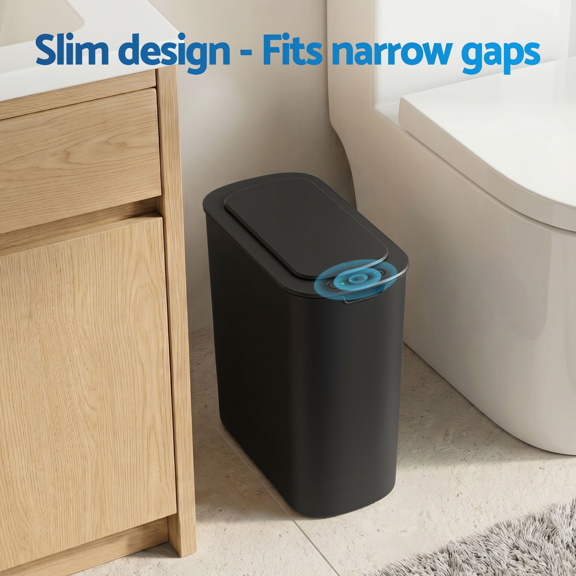 Devanti 2-Pack 11L Motion Sensor Bins – Black