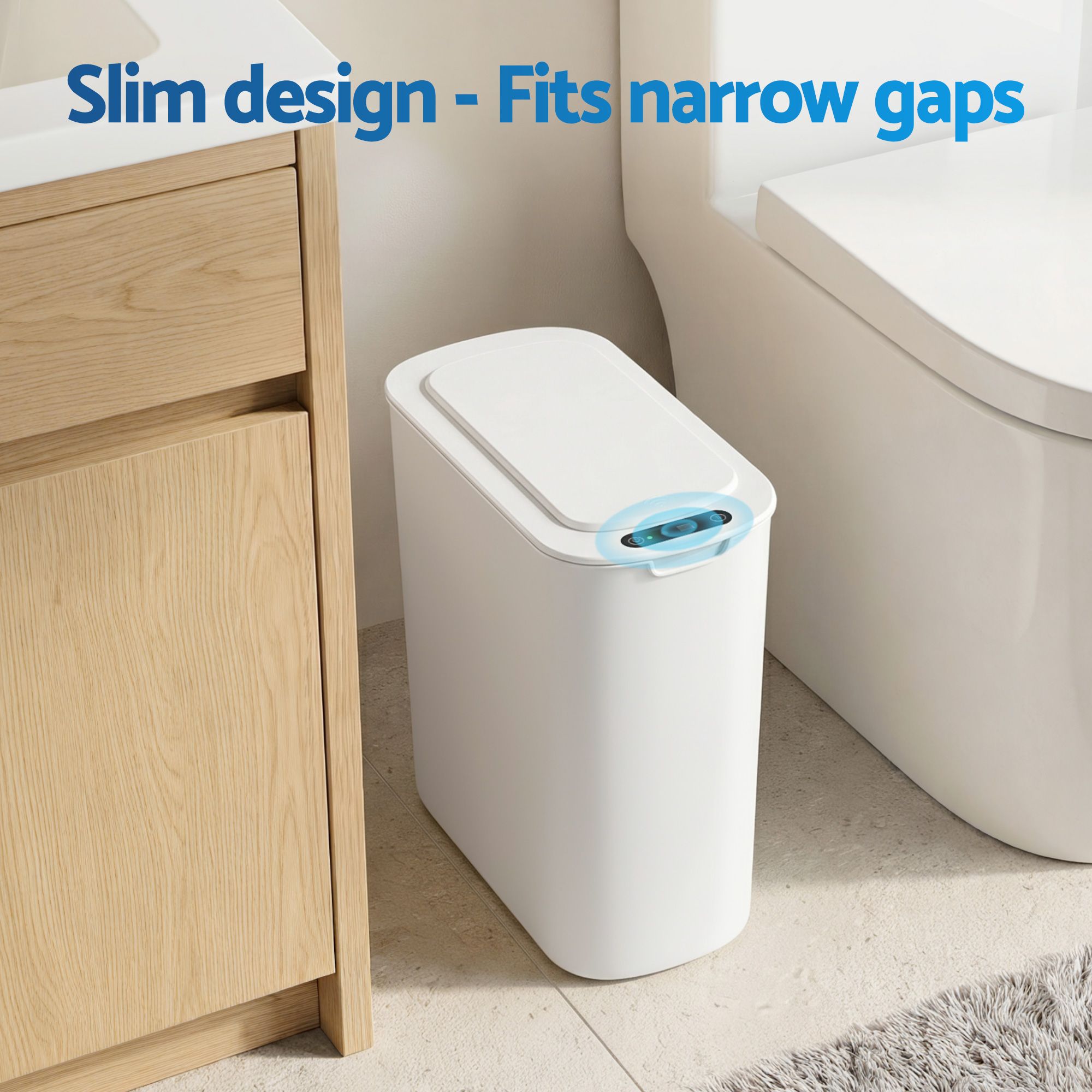 Devanti 2-Pack 11L Motion Sensor Bins – White