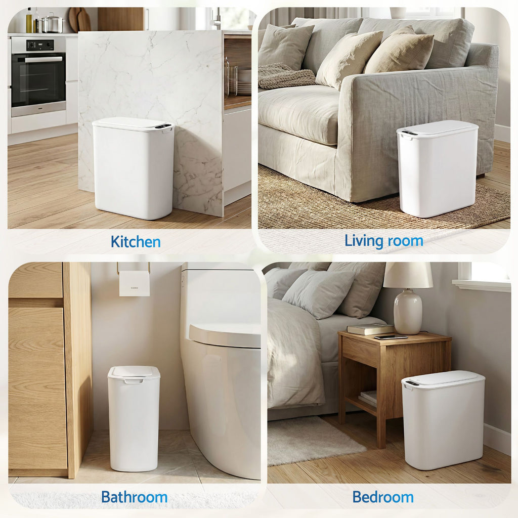 Devanti 2-Pack 11L Motion Sensor Bins – White
