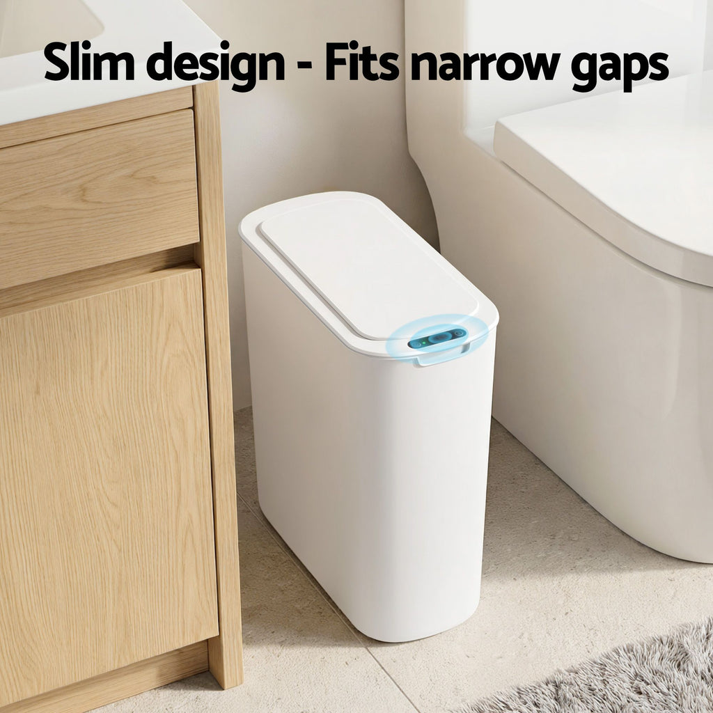 Devanti 21L Slim Motion Sensor Bin – White