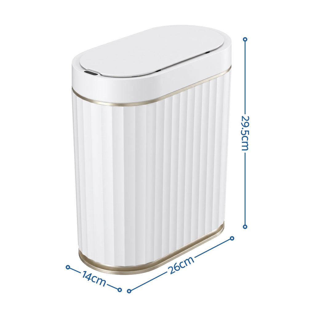 Devanti 7L Slim Motion Sensor Bin – White