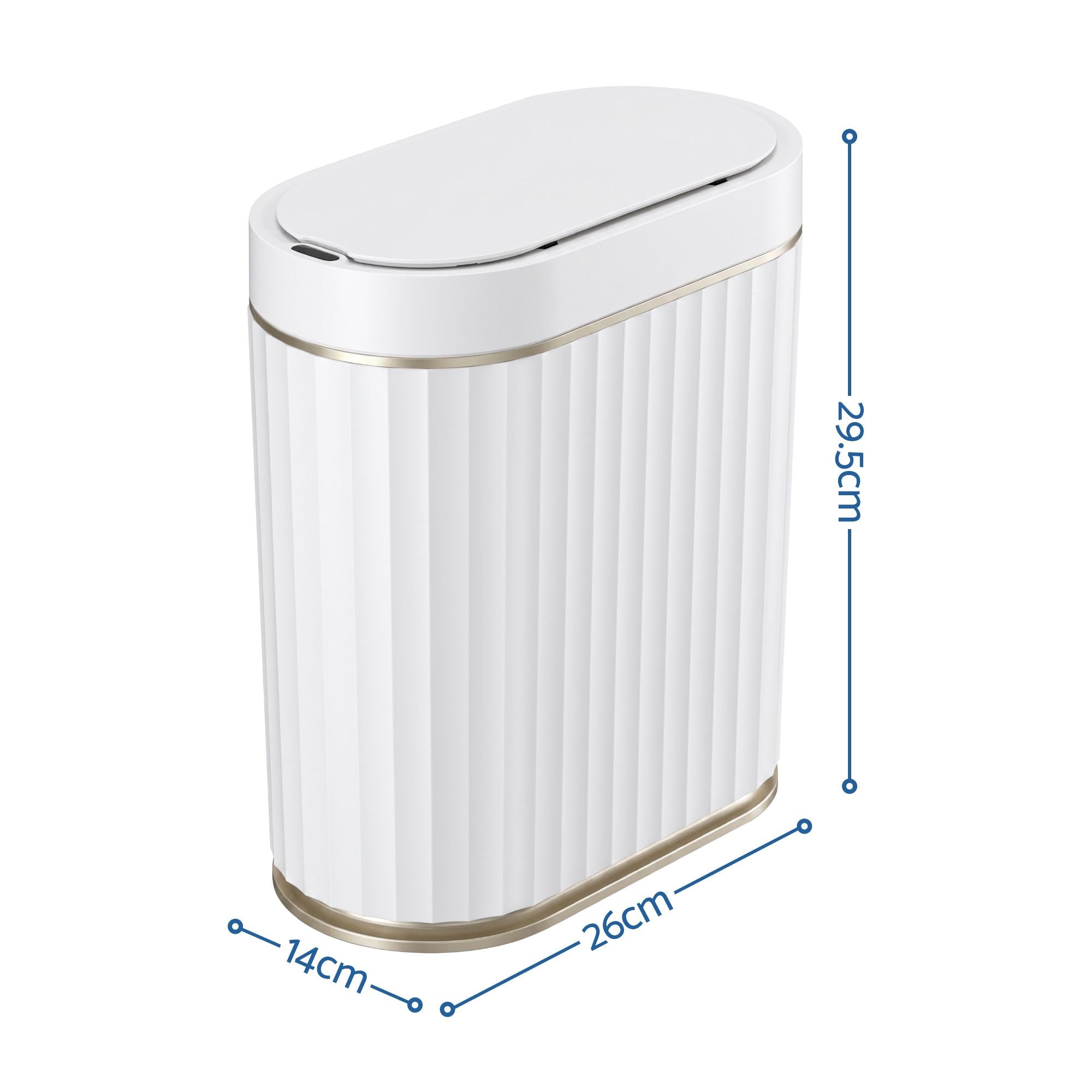 Devanti 7L Slim Motion Sensor Bin – White